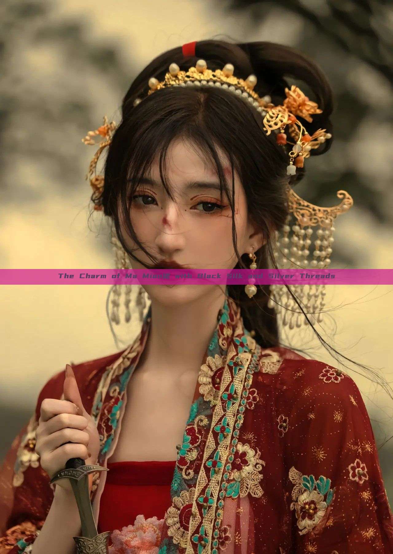The Charm of Ma Mian裙 with Black Silk and Silver Threads The Charm of Ma Mian裙 with Black Silk and Silver Threads